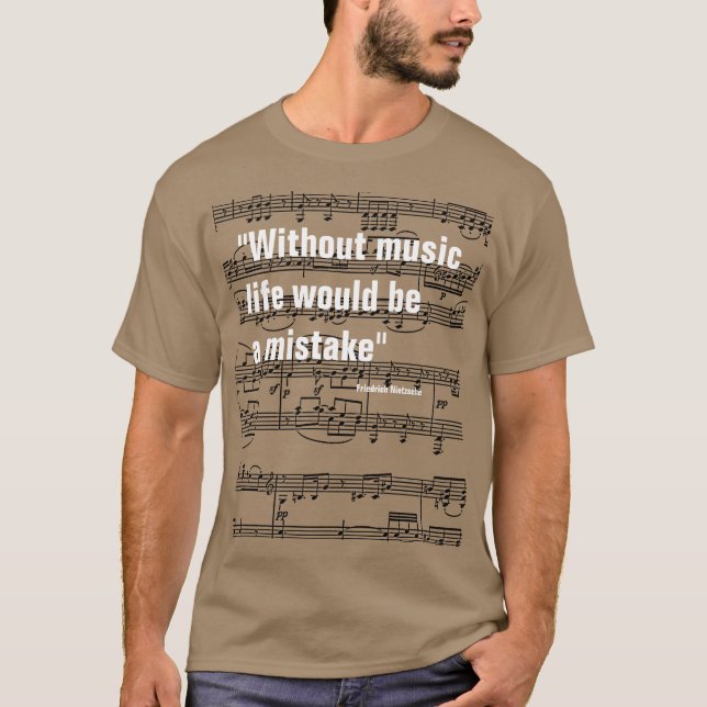 Camiseta notas musicais & citação (Frente)