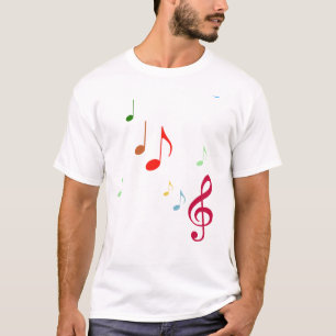 Camiseta Notas Musicais Coloridas