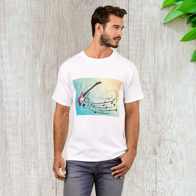Camiseta Notas Musicais de Violão Elétrico (Criador carregado)