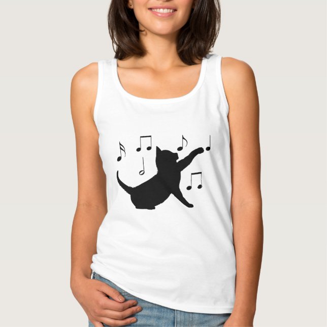Camiseta Notas Musicais em Silhouette (Frente)