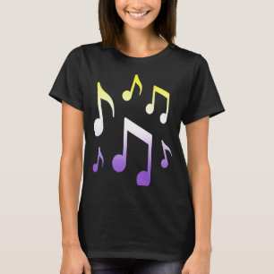 Camiseta Notas musicais não-binárias LGBT Sutil NB LGBT