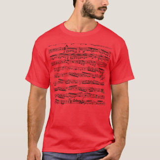 Camiseta Notas musicais preto e branco