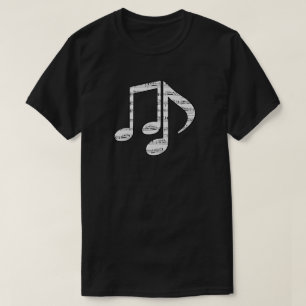 Camiseta Notas Musicais Preto e Branco Unisex