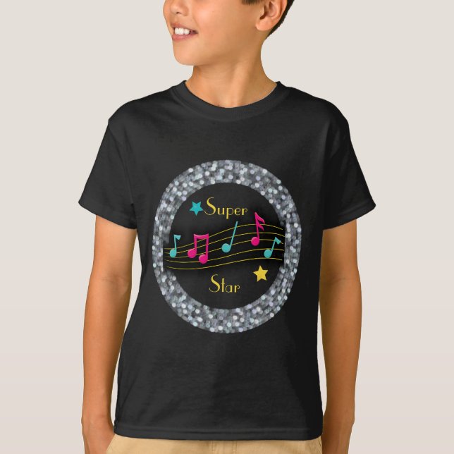 Camiseta Notas sobre Música Super Star (Frente)