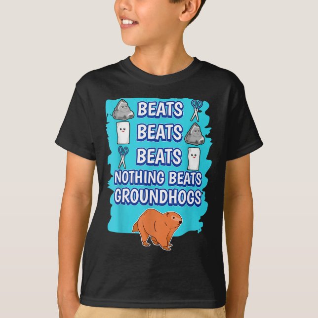 Camiseta Nothing Beats Groundhogs Rock Paper Scissors Game  (Frente)