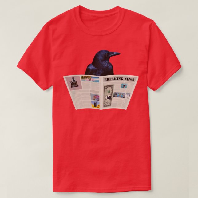 Camiseta Notícias de última hora Raven TShirtJornal Brea (Frente do Design)