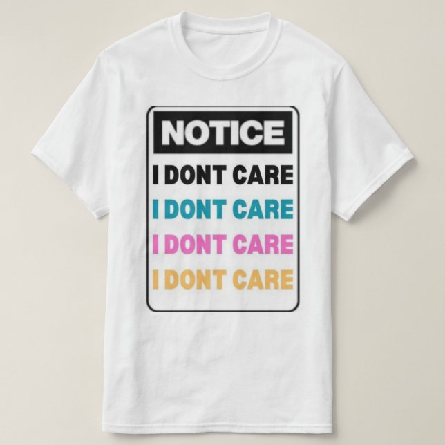 Camiseta Notícias: Eu Não Me Importo (Frente do Design)