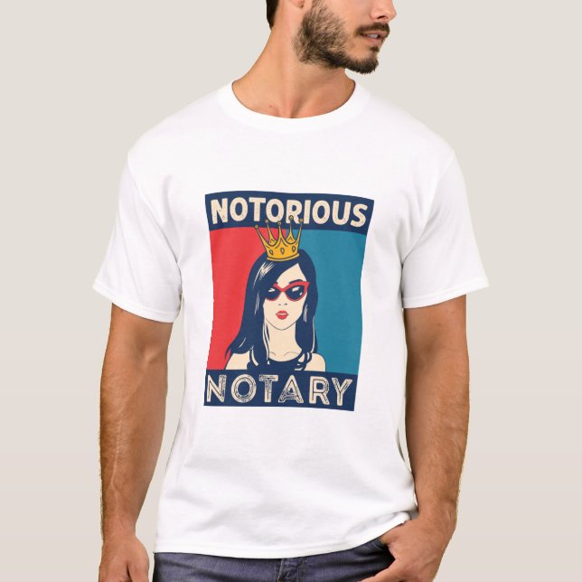 Camiseta Notoriamente notário de Engraçado Público Parody (Frente)