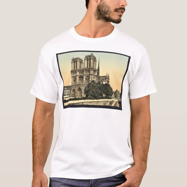 Camiseta Notre Dame, clássico Photochrom de Paris, France (Frente)