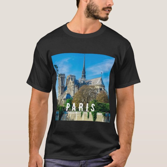 Camiseta Notre Dame de Paris em França T-Shirt (Frente)