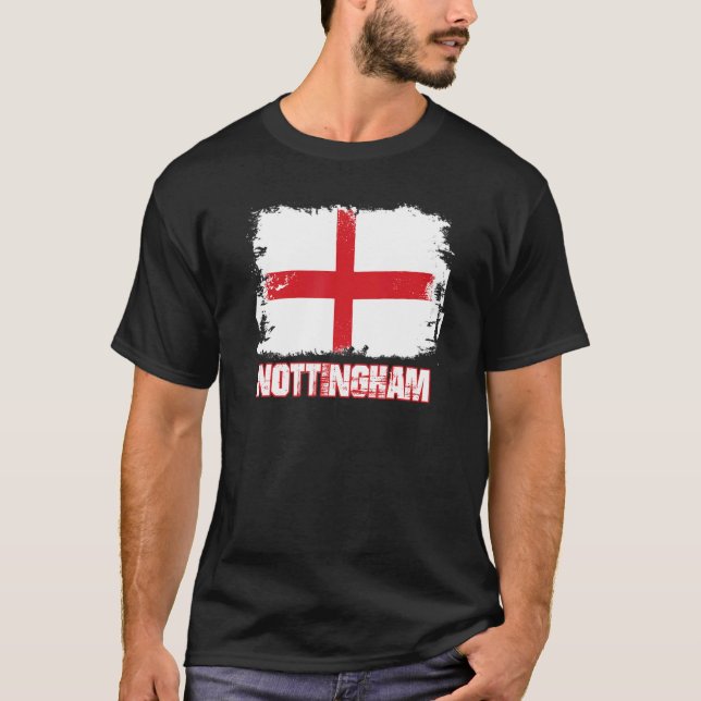 Camiseta Nottingham Inglaterra Reino Unido Bandeira Notting (Frente)