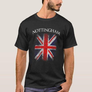 Camiseta Nottingham Vintage Retro British Flag Engraçado