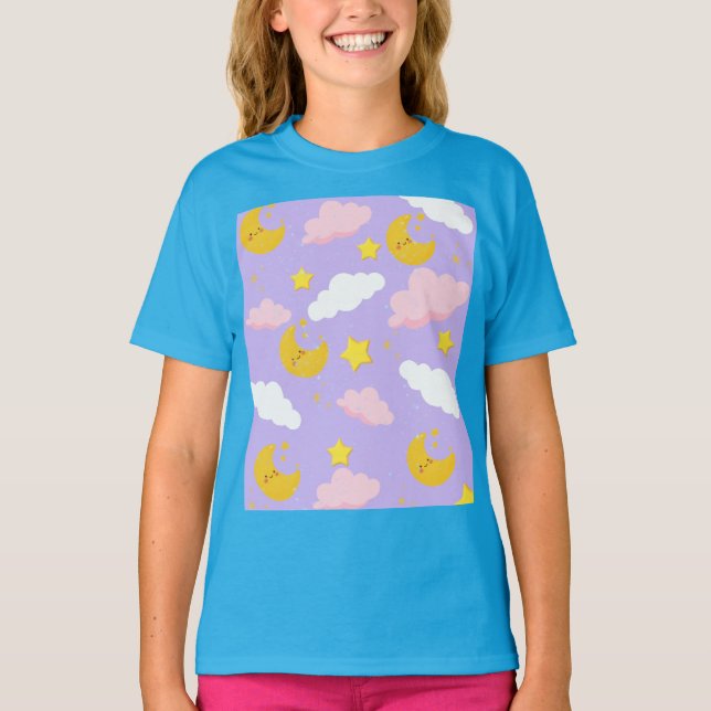 Camiseta Noturna Céu Estrelado & Nuvens e Estrelas (Frente)