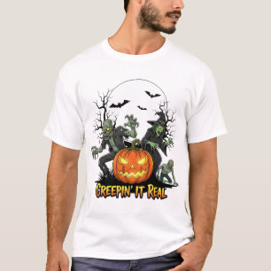 Camiseta Noturna de Halloween Divertida e Assustad