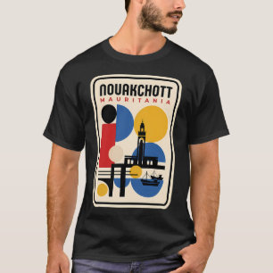 Camiseta Nouakchott Mauritânia Abstrato Retro Design de Via