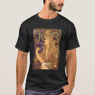 Camiseta Nouveau Art Mucha Cigaretta Ad Painting Young Woma