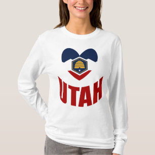 Camiseta Nova bandeira do amor cardíaco do Estado de Utah