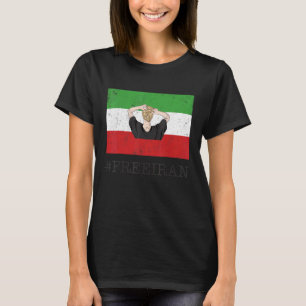 Camiseta Nova Bandeira Iraniana Sem Hija Mulher Punho Apoia