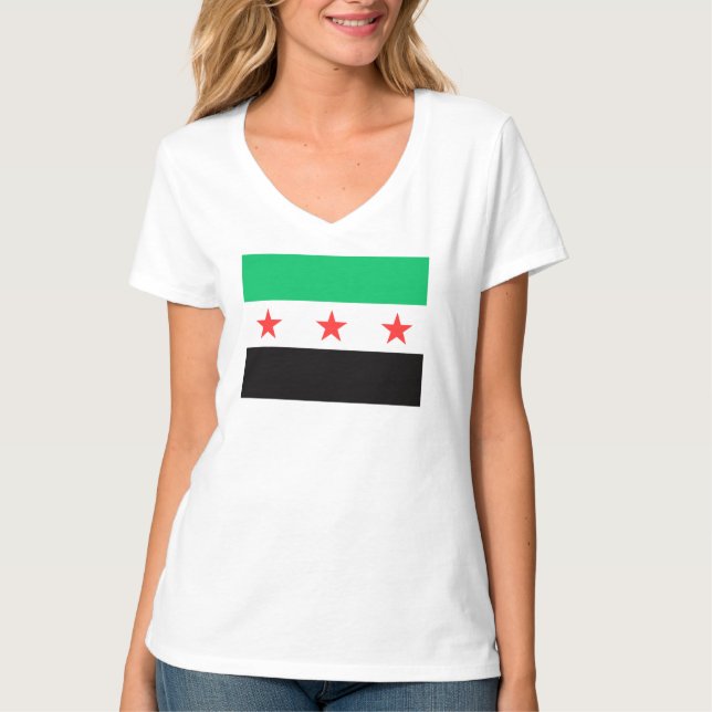 Camiseta Nova bandeira síria liberdade liberdade Síria revo (Frente)