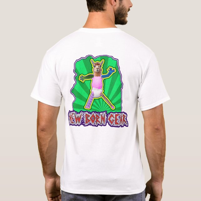 Camiseta Nova engrenagem do Nascer (Imagem Llama) - Branco (Verso)