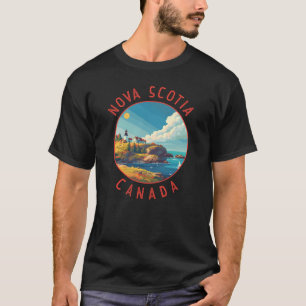 Camiseta Nova Escócia Canadá Círculo Retroafogado