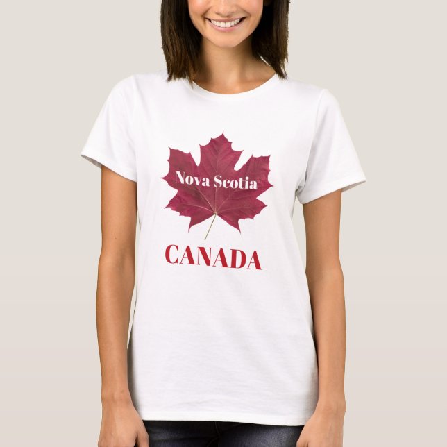 Camiseta Nova Escócia Canadá Maple T-Shirt de Folha Folha (Frente)
