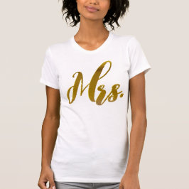Camiseta Nova Esposa Nova Noiva Sra. Metallic Gold Foil Tex