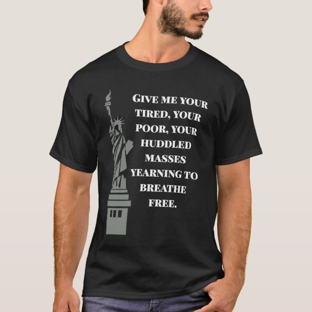 Camiseta Nova Estátua Colossus da Liberdade contra o Racism (Frente)