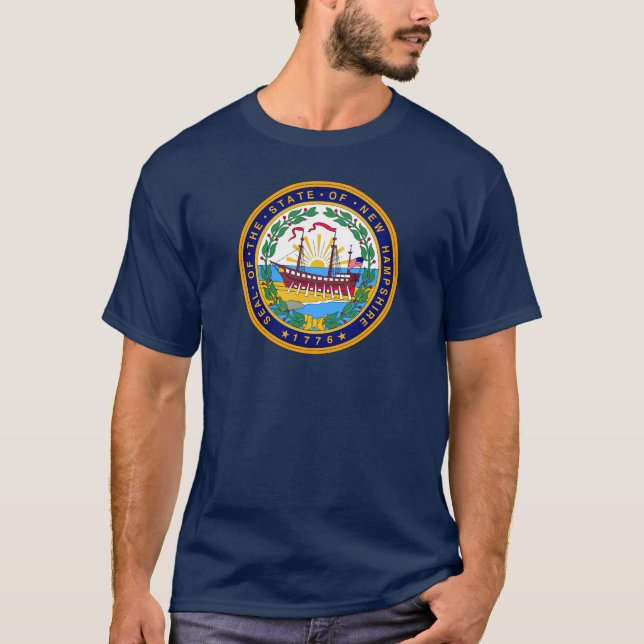 Camiseta Nova Hampshire - selo estatal (Frente)