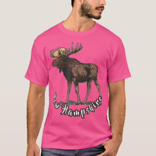 Camiseta Nova Hampshire Wild Woodland Moose Antlers Camping
