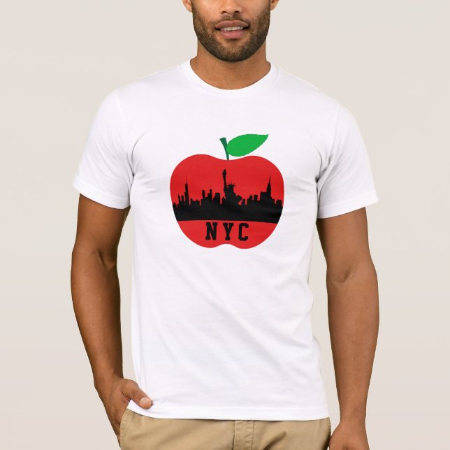 Camiseta Nova Iorque, A Grande Maçã - Estado de Nova Iorque (Frente)