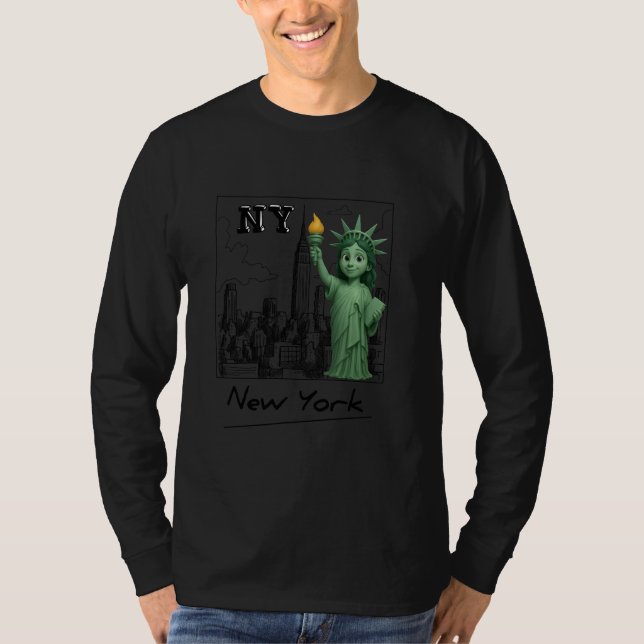 Camiseta Nova Iorque Baby Estátua da Liberdade Skyline Sket (Frente)