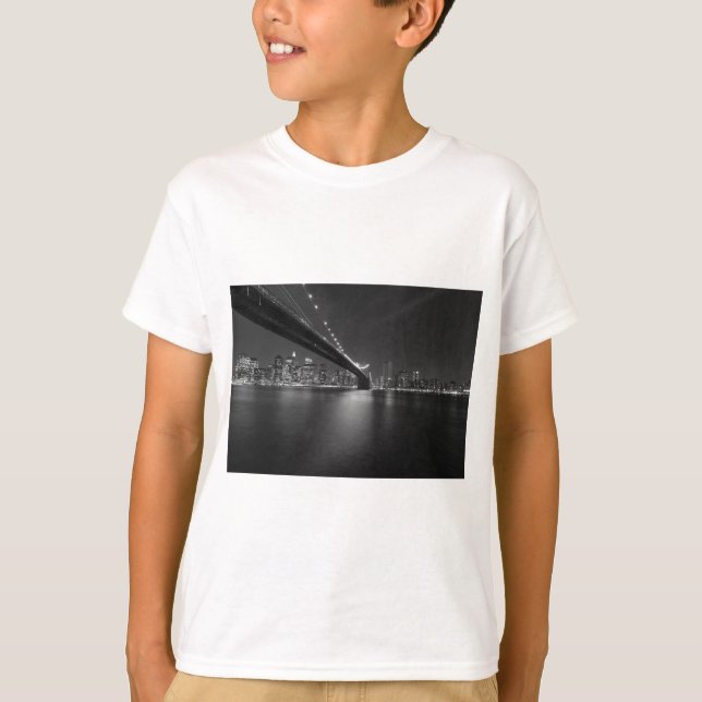 Camiseta Nova Iorque Branco preto - Skyline (Frente)