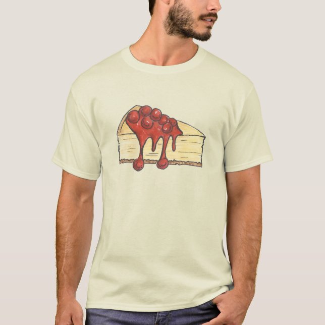 Camiseta Nova Iorque Cherry Cheesecake Cake Slice (Frente)