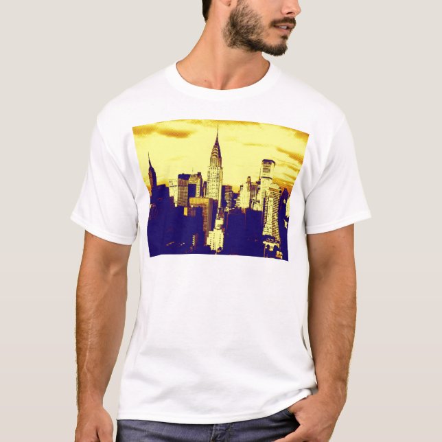 Camiseta Nova Iorque de banda desenhada de Pop (Frente)