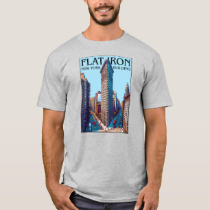 Camiseta Nova Iorque de Construção de Ferro Plano
