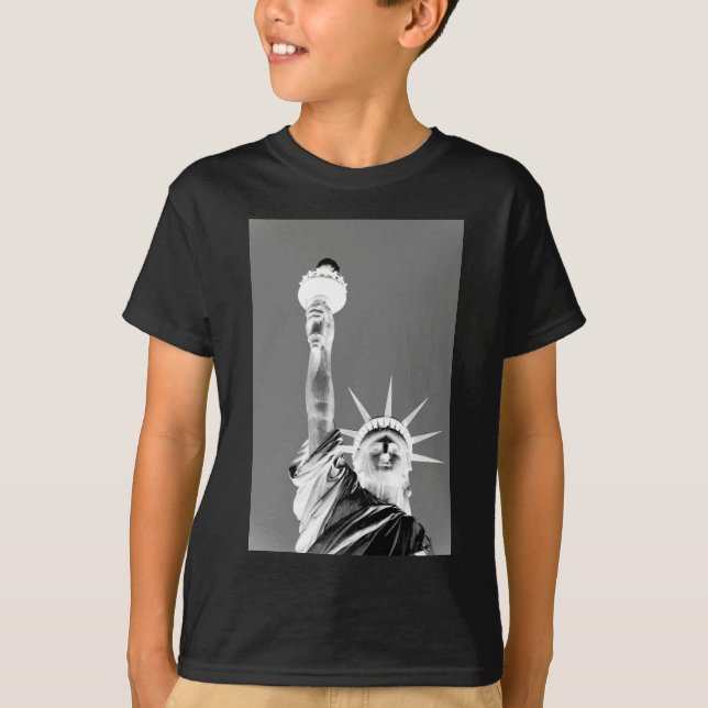 Camiseta Nova Iorque de Lei Branca e Preta da Liberdade (Frente)