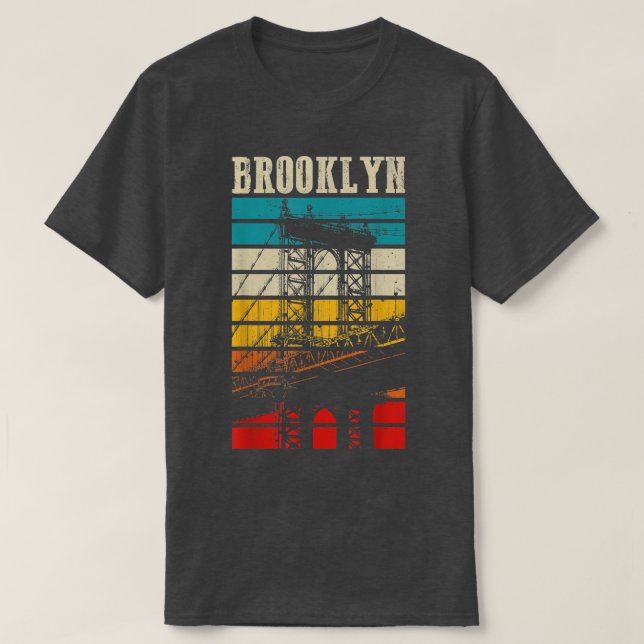 Camiseta Nova Iorque do Orgulho NY NYC da Ponte do Brooklyn (Frente do Design)