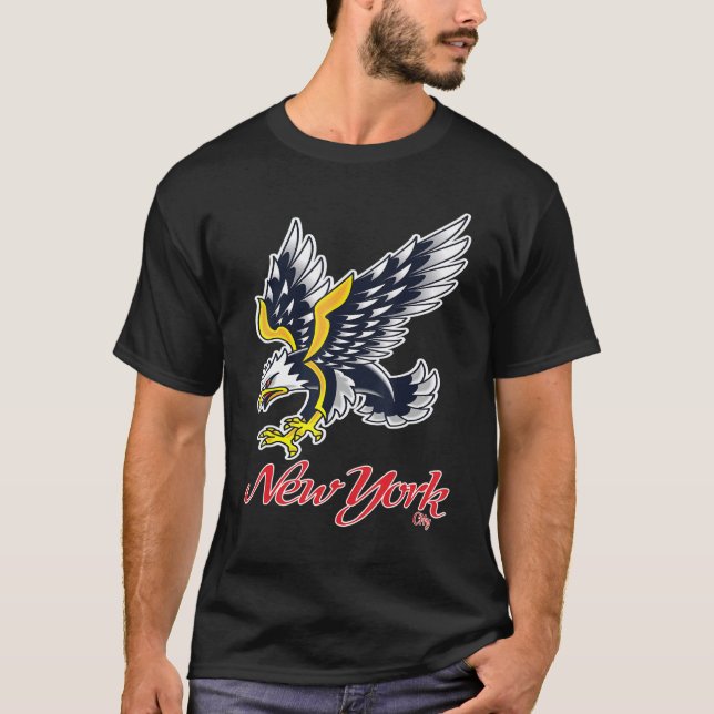 Camiseta Nova Iorque Grande Tatuagem Da Apple Eagle Retro (Frente)