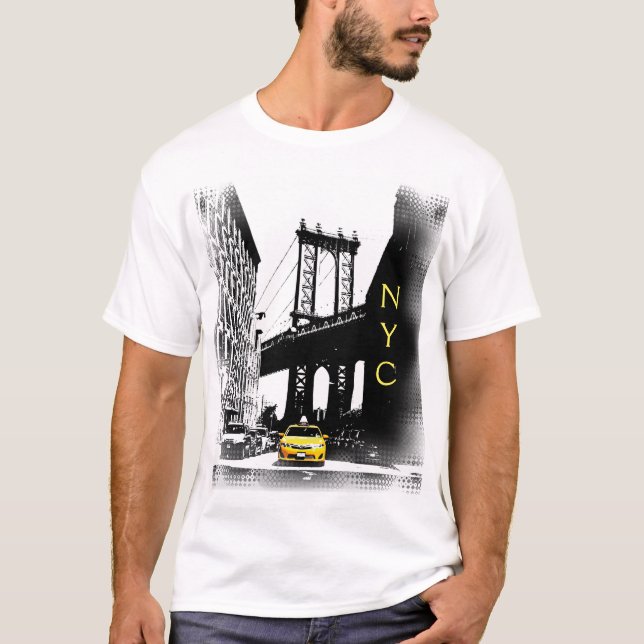 Camiseta Nova Iorque Nyc Modern Pop Art Amarelo (Frente)