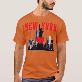 Camiseta Nova Iorque NYC NY Skyline Estátua De Liberdade He