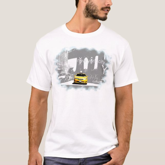 Camiseta Nova Iorque Nyc Yellow Taxi Modern Pop Art (Frente)