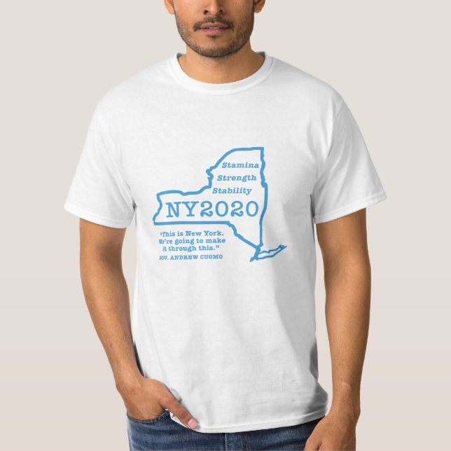 Camiseta Nova Iorque: Resistência, força, estabilidade (Frente)
