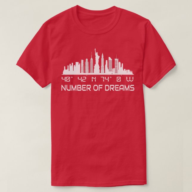 Camiseta Nova Iorque Skyline GPS Coordena Manhattan (Frente do Design)