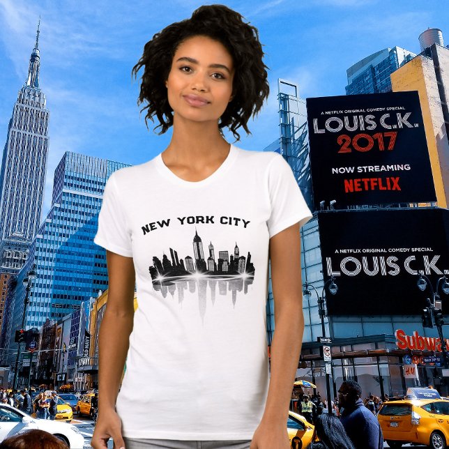 Camiseta Nova Iorque Skyline Ladies White (New York City)