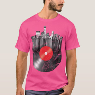 Camiseta Nova Iorque Skyline Vinyl Record Nyc Big Apple T