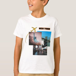 Camiseta Nova Iorque Vibes - Colagem Urbana de Viagem