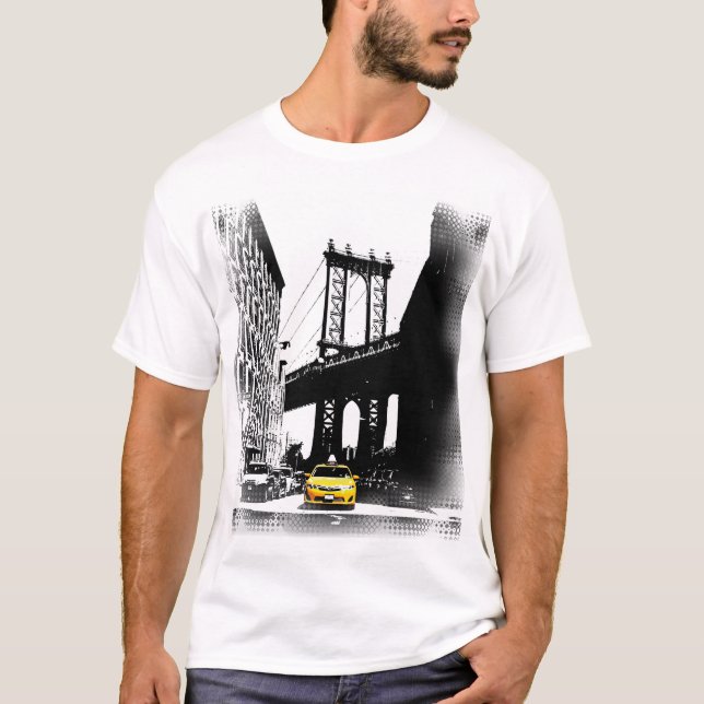 Camiseta Nova Iorque Yellow Taxi Nyc Modern Pop Art (Frente)