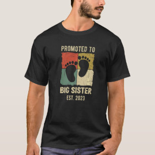 Camiseta Nova Irmã Mais Velha 2023 Pé de Bebê Grande Anúnci