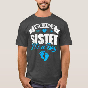 Camiseta Nova Irmã Orgulhosa Da Família Retro É Um Menino G